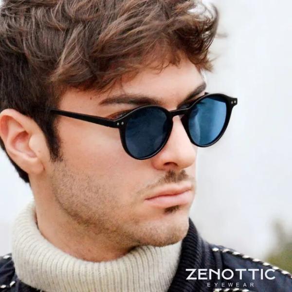 Zenottic-男性と女性のためのレトロな偏光サングラス、小さな丸いフレーム、ヴィンテージサングラ...