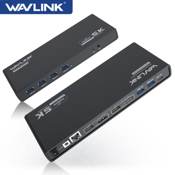 】Wavlink usb cユニバーサルドッキングステーションデュアル4 hdmi互換dp電力供給ギ...