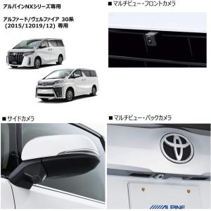 アルパイン ALPINE アルファード/ヴェルファイア30系専用 3カメラパッケージ(フロントカメラ ナンバー下取付/サイドカメラ/バックカメラ白)