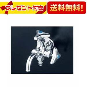 KVK [K124SPZ]KVK 屋外ホース接続ニップル付二口横水栓 寒冷地仕様