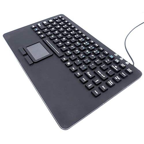 SolidTek Miniキーボード、タッチパッド付きIP 68防水耐久性シリコンKBIN 87 K...