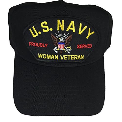 米国海軍Woman Veteran Proudly Served W/ロゴ帽子???ブラック???V...