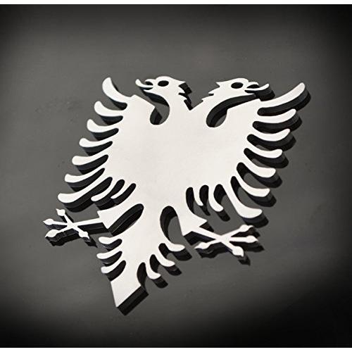 ステンレススチールアルバニアイーグルメタル装飾エンブレムデカールオーナメントCrestブラスト、ミラ...
