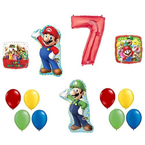 # 7第7誕生日スーパーマリオBrothers Mega 13 Piece箔マイラーとラテックスバル...