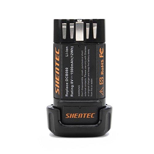 Shentec 1500 mAh 8ボルト交換電池DEWALT DCB 080 Dewalt DCF...