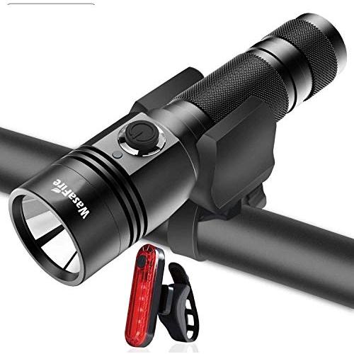 WasaFire Bike Lightsセット-USB充電式フロントライト&amp; (CR 2032) テ...