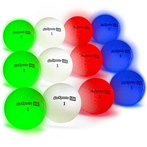 GoSportsライトアップLEDゴルフボール12個パック-インパクトは10分タイマーで作動