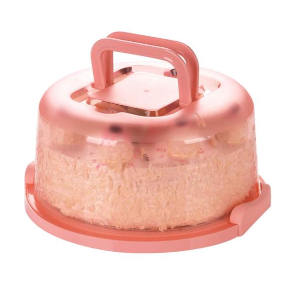 8インチポータブルラウンドケーキキャリアハンドル付きパイセーバーカップケーキコンテナー半透明のドーム...
