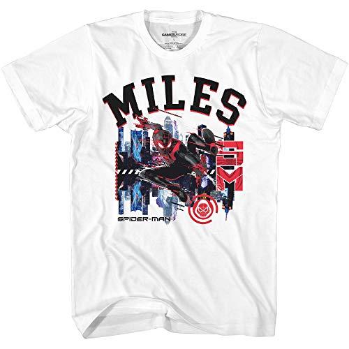 マーベル・スパイダーマンマイルス・モラレスメンズ半袖Tシャツ (XX大%カークムマ・ホワイト)