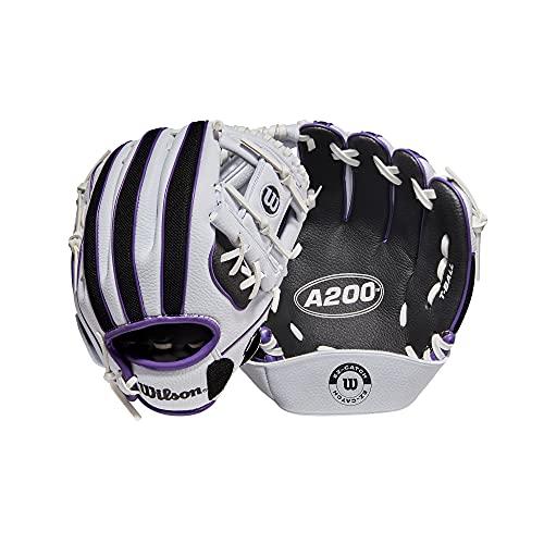 WILSON 2022 A 200 EZ Catch 10&quot;野球グローブ-白/黒/紫、右投