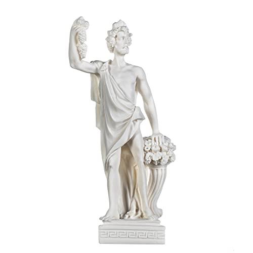 ディオニューソス像バッカスギリシャのワインの神ブドウ収穫の神アラバスター彫刻9.5インチ