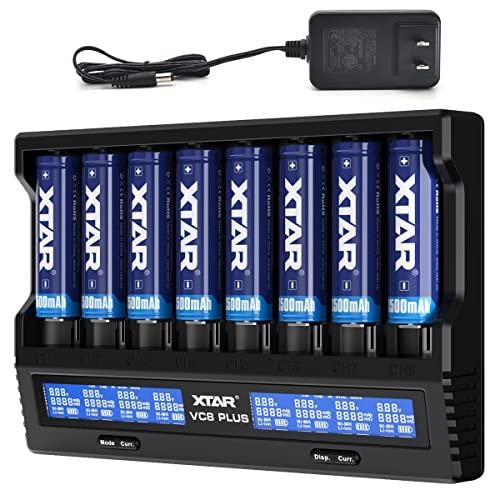 XTAR VC 8 Plus DC 36 Wアダプター付き充電池充電器max 3 A 1スロット/8...