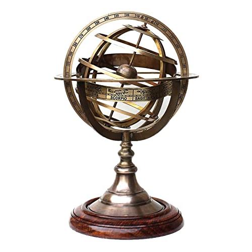 Armillary Brass Sphere Globe Wooden Display|Pirate...