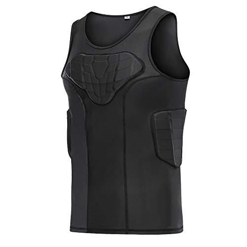 TUOYR Men&apos;s Padded Compression Tank Top 4 Pad Prot...