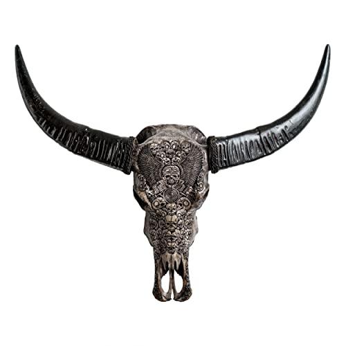 Skull Bliss-本物の剥製の手彫りバッファローのスカル/ユニークな本物の動物のスカル装飾/純...