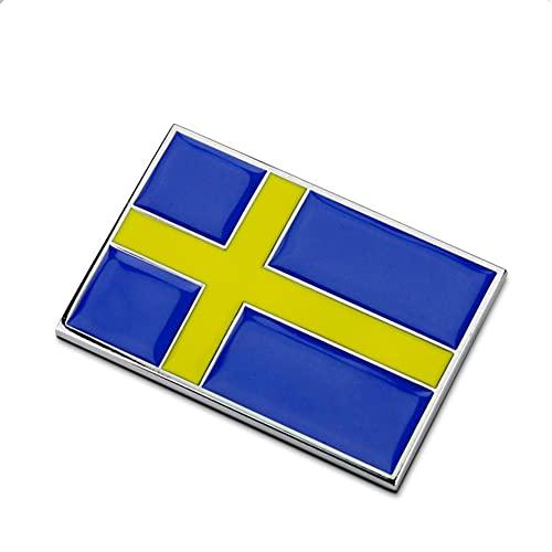 スウェーデン国旗の金属ステッカー小スウェーデン国旗ボルボSAABスカニア国際国旗2.8 x 1.9イ...