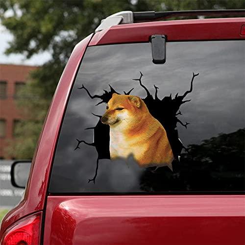 Doge Meme Crack Car Decals Dog Lovers, Funny 3 D D...