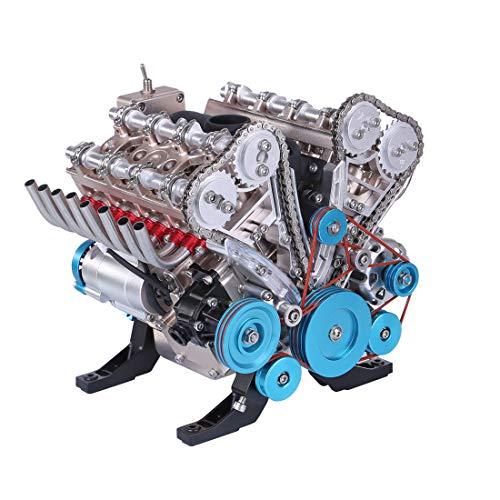 MOCI TECHING 1:3 V 8エンジンモデル、フルメタル・メカニカル・エンジン、DIY組み...