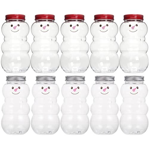 UPKOCH Christmas Plastic Juice Bottle:Snowman Shap...