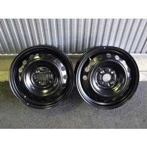 スチールホイール・2本セット・15×6J PCD100 4穴 オフセット約47 ハブ径約57mm 新車外し｜newspstore1