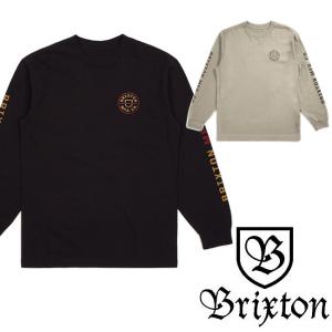 【BRIXTON】ブリクストン CREST L/S STT TEE BLACK CREAM Tシャツ ロンT トップス SKATE スケート ストリート ロゴ 長袖｜newvillage