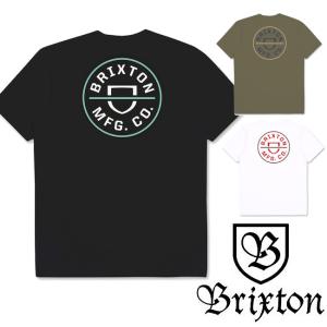 【BRIXTON】ブリクストン CREST II S/S STANDARD TEE Tシャツ トップス ストリート ロゴ 半袖 [OLIVE.WHITE,BLACK]｜newvillage