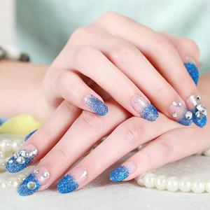 花嫁ネイル 直接貼るネイル 24枚入 ネイルチップ 手作りネイルチップ きらきら光っている ネイルアート写真を撮る 結婚式 パーティー 二次会など ブルー B07gznjydt 超ワイズショップ 通販 Yahoo ショッピング