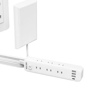 Mscienエムサイン コンセントカバー 延長コード2m 電源タップ 赤ちゃん ベビーガード コンセント隠し 9個口3個usb-a1個usb-c たこあしコンセント 見
