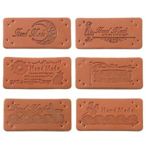 MY mama 本革 フレンチ タグ 刻印 鍵の紋章 □ 革 ワンポイント