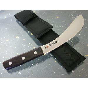 関兼常解体狩猟匠 腸サキ 片刃 刃長：140mm CW-36 ケース付 食肉業者や