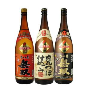 お酒　飲み比べ  送料無料 さつま無双 品評会受賞3本飲み比べセット 1800ml×3本（北海道・沖縄＋890円）（かめつぼ仕込・黒ラベル・赤ラベル）｜newyork19892005