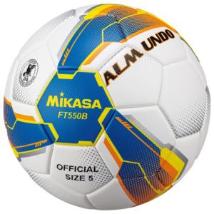 (ミカサ）サッカー５号　ＡＬＭＵＮＤＯ　　検定球　貼り　青黄 競技 サッカーボール FT550B-BLY｜nexas