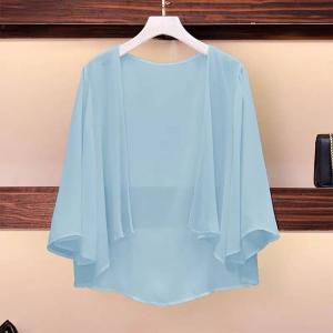 春夏 カーディガン uvカット シフォン ゆっ...の詳細画像2
