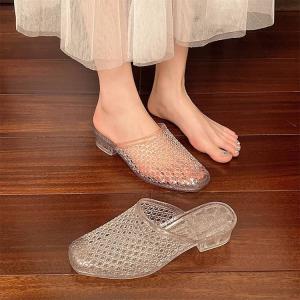 疲れにくい クリア 可愛い ミュール スクエア...の詳細画像4