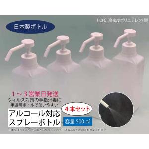 スプレーボトル 500ml 日本製ボトル シャワーポンプ 消毒用 アルコール