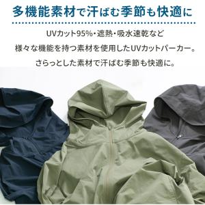 UVカット95% SPF50 パーカー メンズ...の詳細画像4