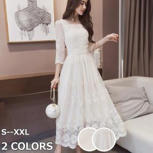 白 レース ワンピースの商品一覧 通販 Yahoo ショッピング
