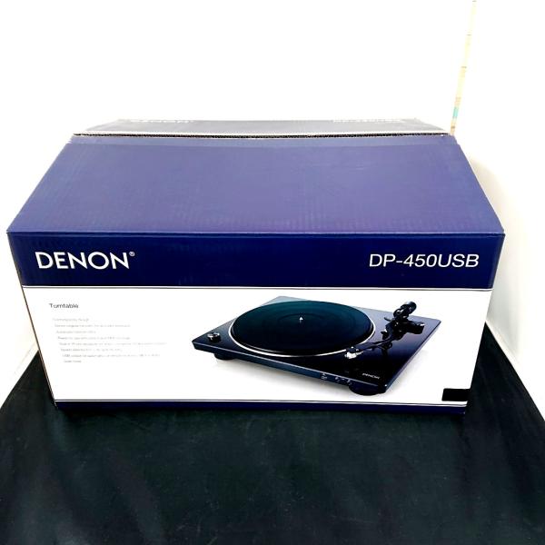 DENON ターンテーブル DP-450USB レコードプレーヤー オーディオ ピアノブラック/SP
