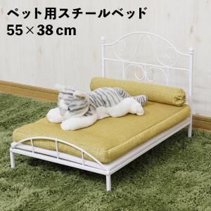 ペットベッド 姫系 ホワイト 白 スチール クッション付 猫ベッド 犬ベッド (PB-ELI)｜next-life-style