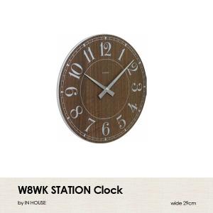 壁掛 時計 (NW8WK STATION ウォールクロック ウォルナット 29cm) IN HOUSE インハウス｜next-life-style