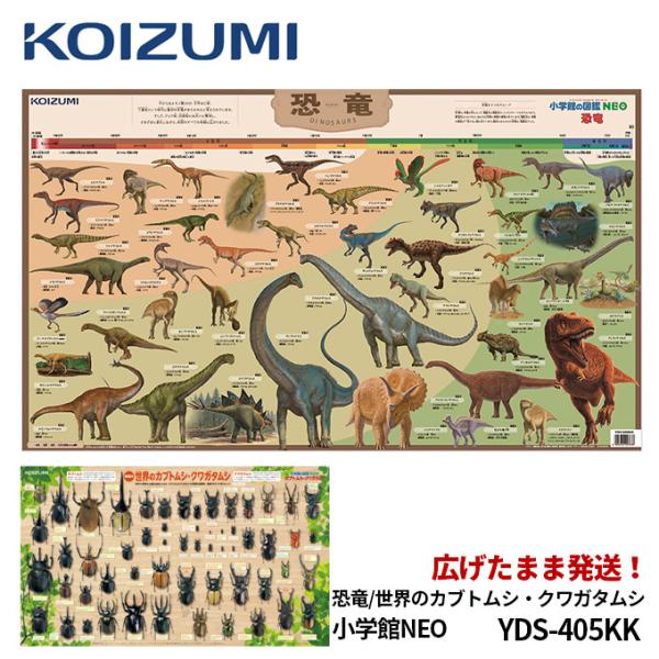 コイズミ 2025年 学習机 デスクマット 挟める はさめる 小学生の図鑑NEO+ぷらす 恐竜/昆虫...