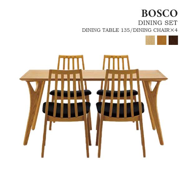 BOSCO ボスコ ダイニング5点セット ダイニングテーブル 135×1 ダイニングチェア×4 DT...