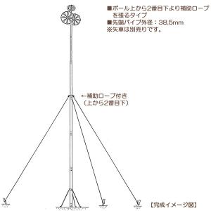 2026年度 日本製 こいのぼり ポール単品 [ハイパワーポール Wパイル