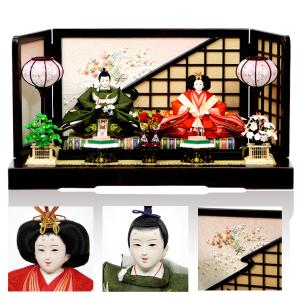 雛人形 コンパクト 平飾り 親王飾り 047 松竹梅 お雛様 展示現品 衣装着人形 ひな人形｜next-life-style