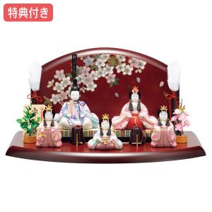 ◆特典付 【2025年度新作】雛人形 一秀 ひな人形 木目込み 平飾り 五人飾り 雛 木目込人形飾り インテリア お雛様 映え 【五人飾(安土雛14号)/I-15】