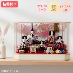 アウトレット品 雛人形 十五人揃い ケース飾り 江戸木目込み雛 紅白梅