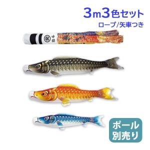 鯉のぼり こいのぼり シルキー金太郎鯉 4m 6点 五色吹流し ポール