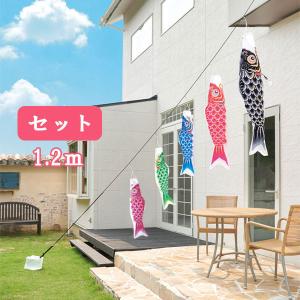 こいのぼり 庭園用 鯉のぼり easyおてがるset かなめ 1.5m セット 8m