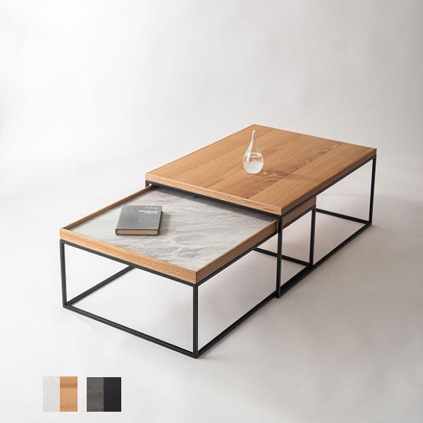 [form]ラムズ リビングテーブル　F3-112NA/F3-112BK 伸長式 シャープ ナチュラ...