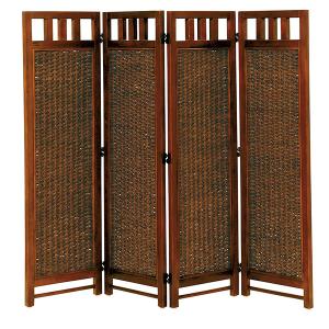 東京ラタン 天然籐スクリーン4連 折り畳みパーテーション 衝立